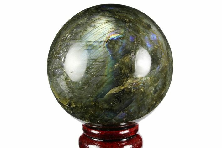 Flashy, Polished Labradorite Sphere - Great Color Play #158011